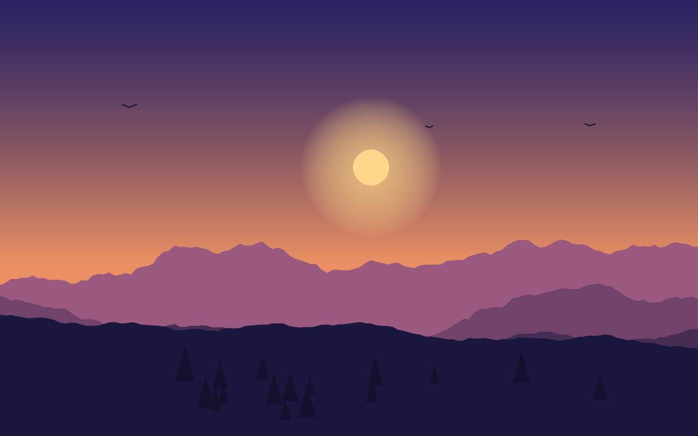 Ilustração de uma paisagem