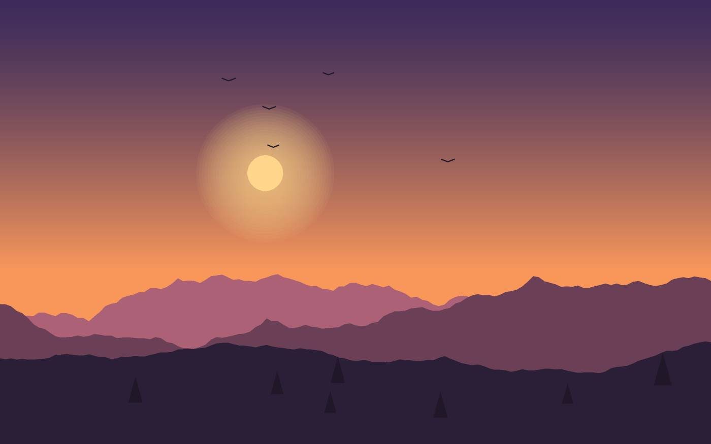 Ilustração de uma paisagem