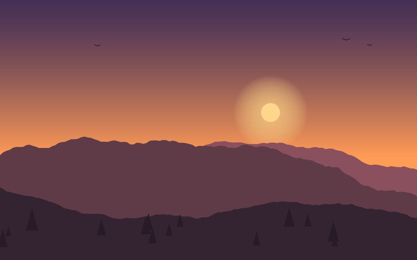 Ilustração de uma paisagem