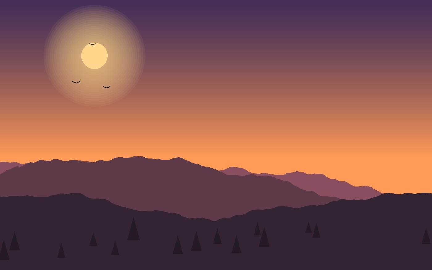 Ilustração de uma paisagem